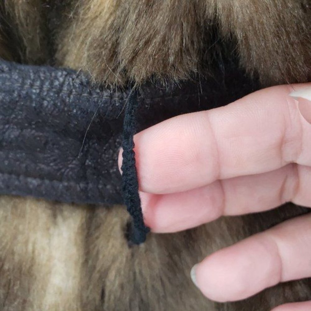 OTTA FIR Vintage Faux Fur Coat 50's 60's Retro Textured Belted Small EUC - Picture 11 of 15